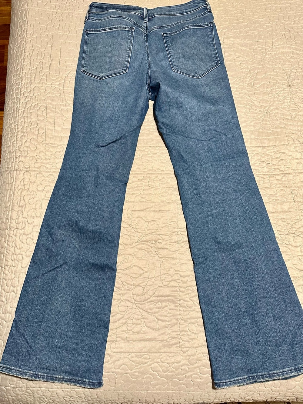 Athleta High-Rise Flared Jeans in Medium Blue